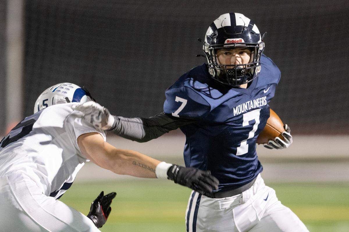 Philipsburg-Osceola’s Dayton Barger cuts past a Penns Valley defender during the game on Friday, Sept. 30, 2022.