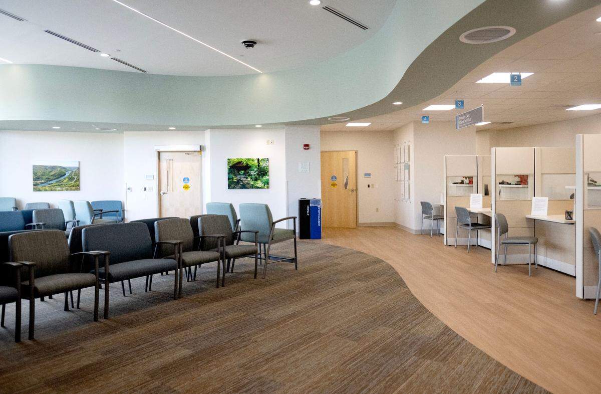 The primary care check-in area and waiting room at the new Geisinger Bellefonte Medical Clinic on Monday, Nov. 25, 2024.