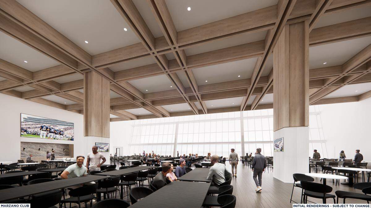 A rendering of the Marzano Club as part of Beaver Stadium’s nearly $700 million renovation.