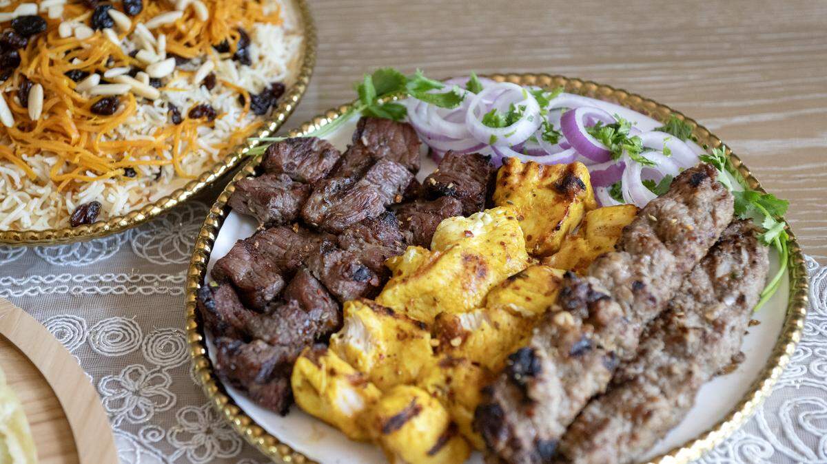 Kabab-e-Teka, Kabab-e-Murgh and Kabab-e-shaami from Kabul Plate. 