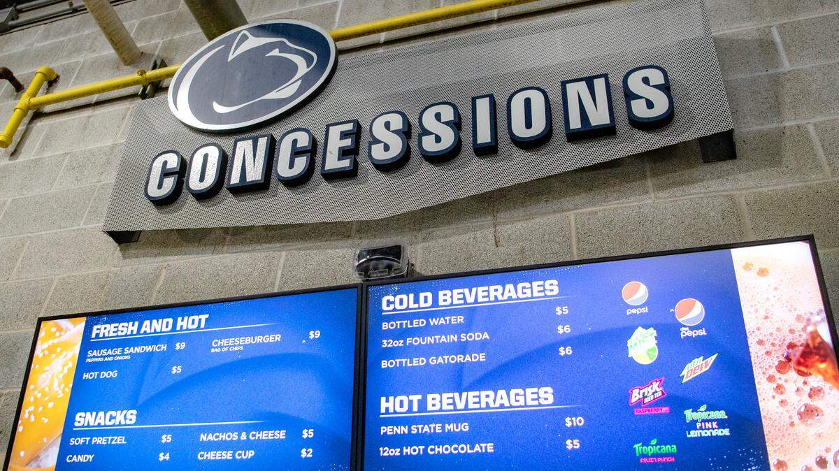 A concessions stand in Beaver Stadium.