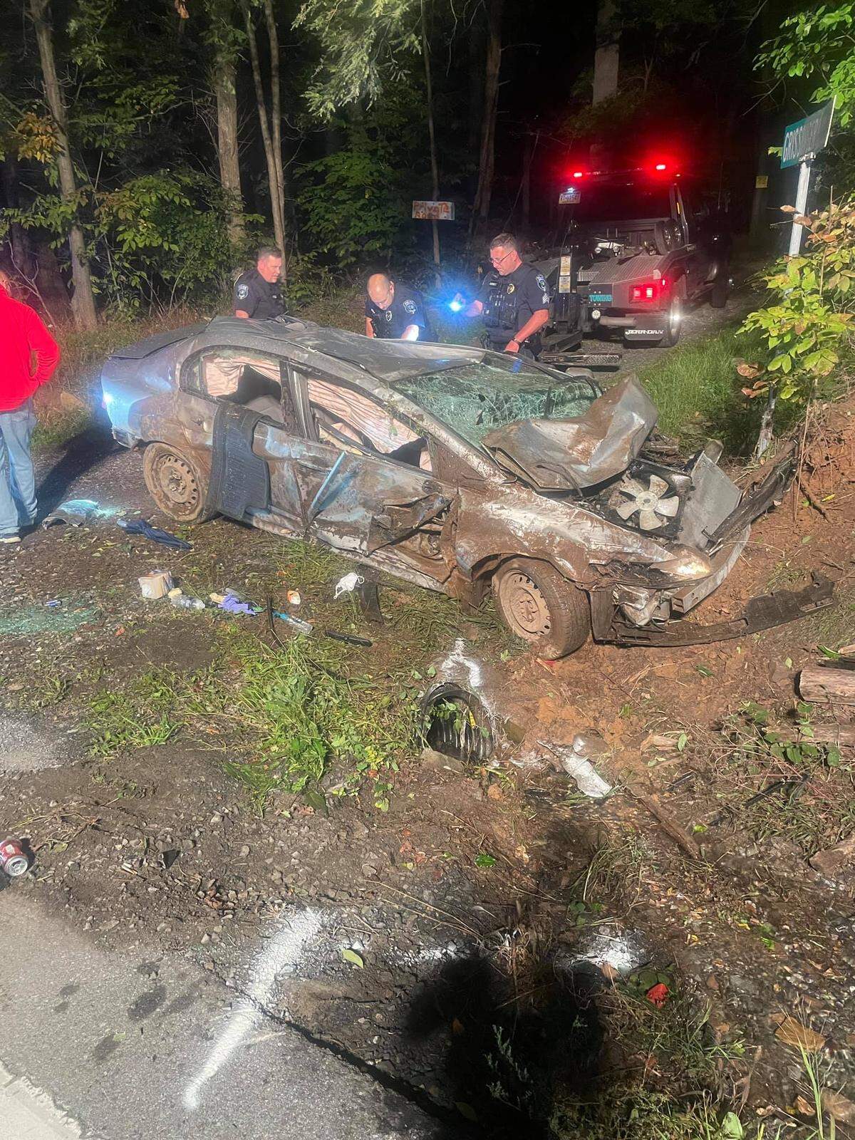 A Butler County man crashed a sedan about 1 a.m. Oct. 3 along Pine Grove Mountain.