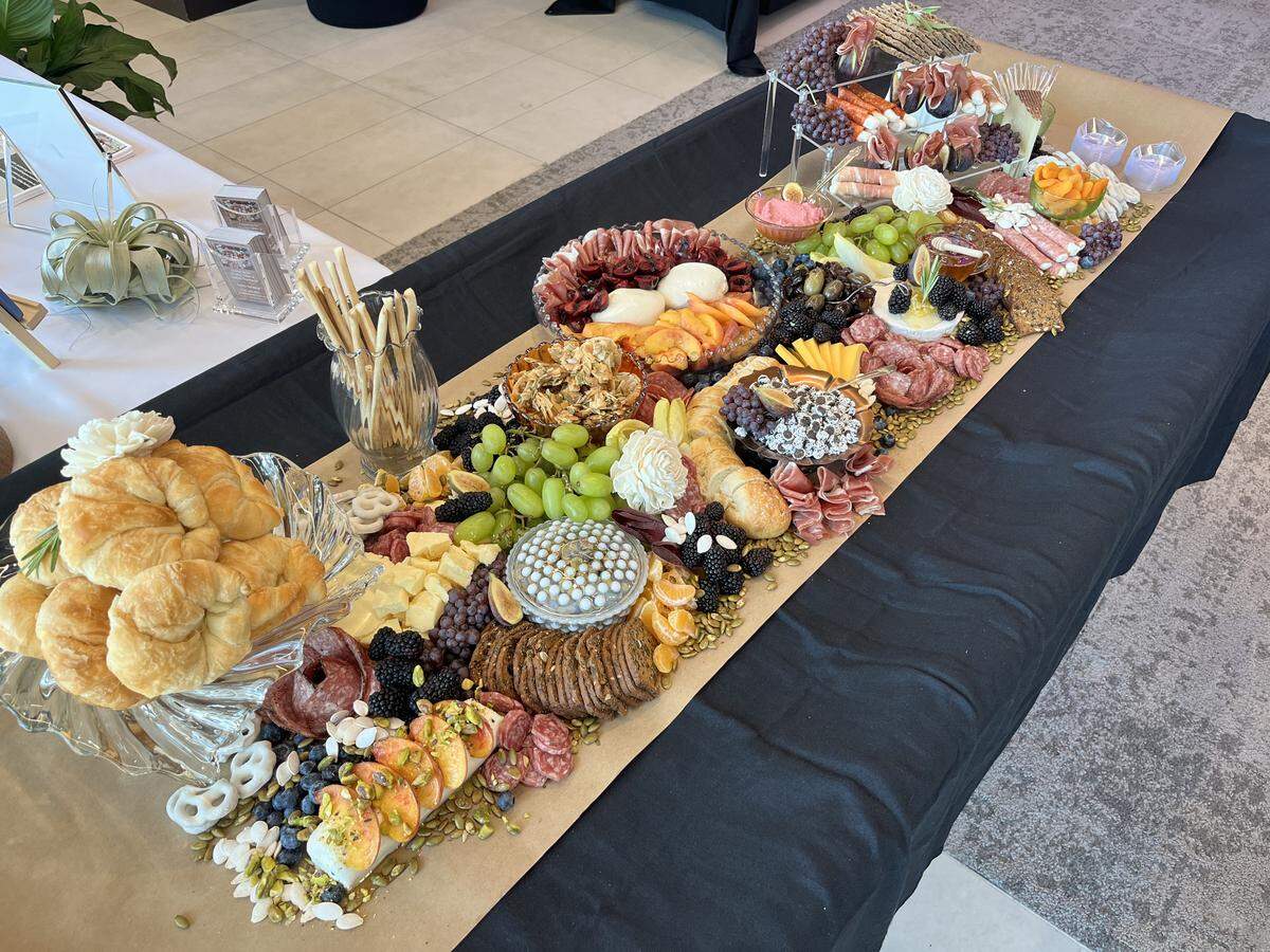 A charcuterie board from Grazing Happy valley.  