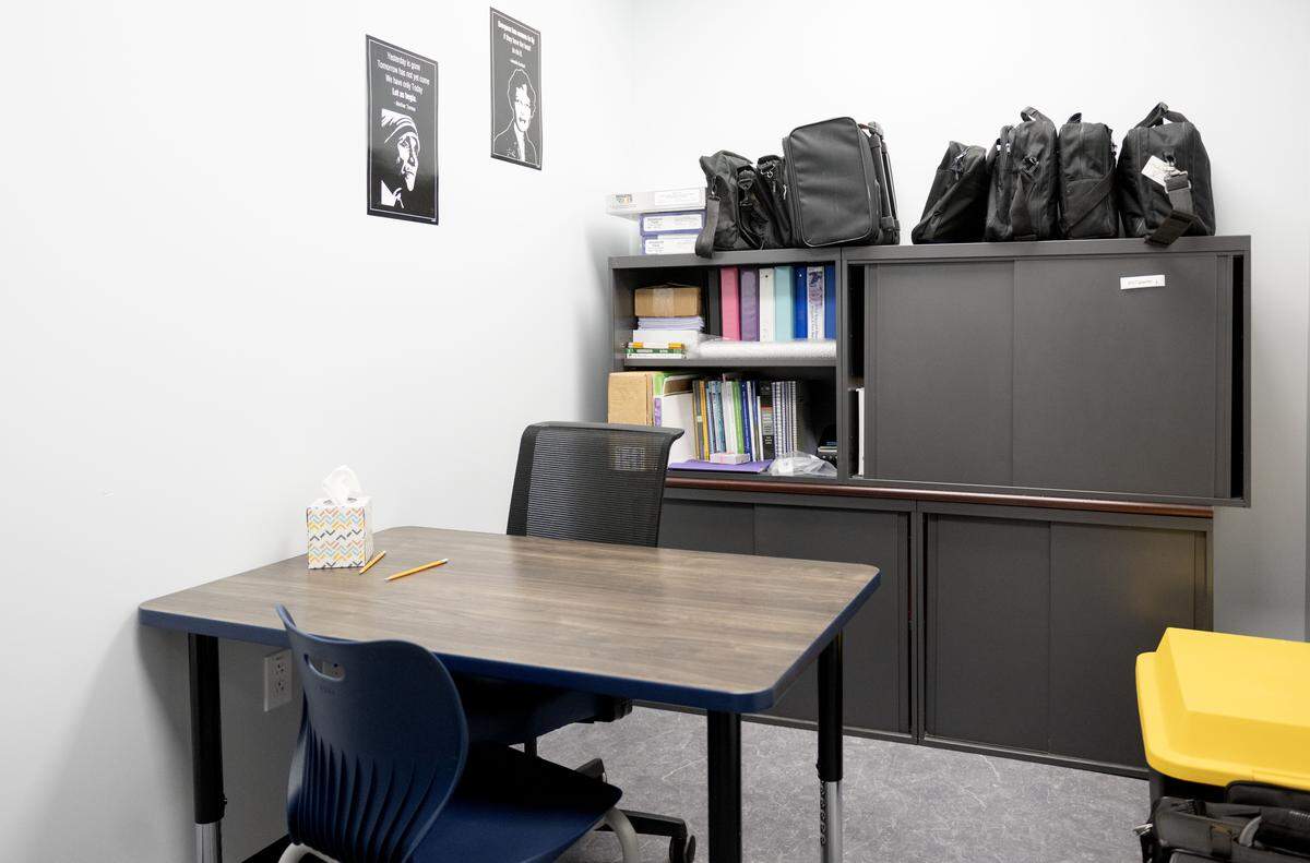 A testing room inside the student services office on Thursday, Feb. 26, 2026. 
