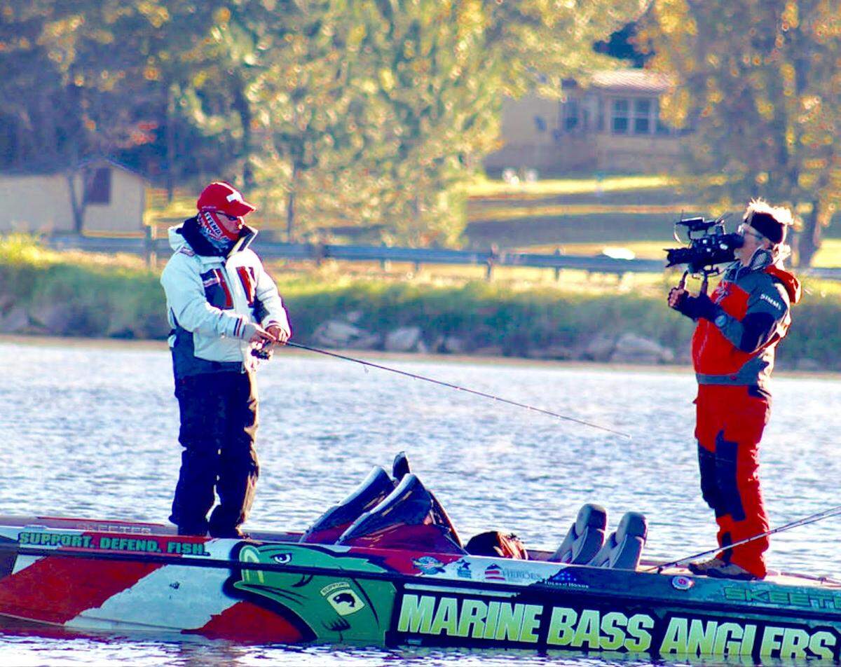 Vince Reynolds, Bellefonte native, fishes while filming “Force on Force.”