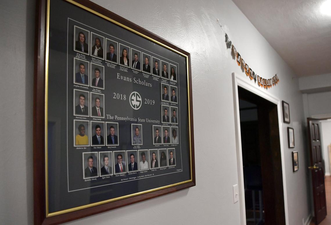 The Evans Scholars have moved into the former Sigma Nu Fraternity house on Burrowes Road.