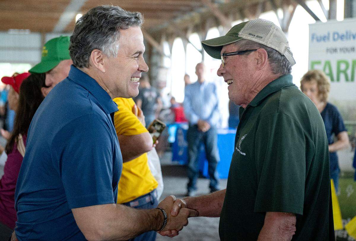 Candidate for U.S. Senate Dave McCormick visits Penn State’s Ag Progress Days on Wednesday, Aug. 14, 2024.