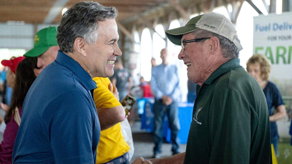 Candidate for U.S. Senate Dave McCormick visits Penn State’s Ag Progress Days on Aug. 14, 2024.