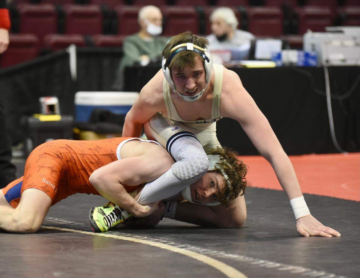 Zack Witmer, of Saint Joseph’s Catholic Academy, defeated Beth-Center’s Kyle McCollum 13-0 for third place at the 2021 PIAA West Class 2A Super Regional on Saturday, March 6, 2021, at the Kovalchick Convention and Athletic Complex at Indiana University of Pennsylvania.