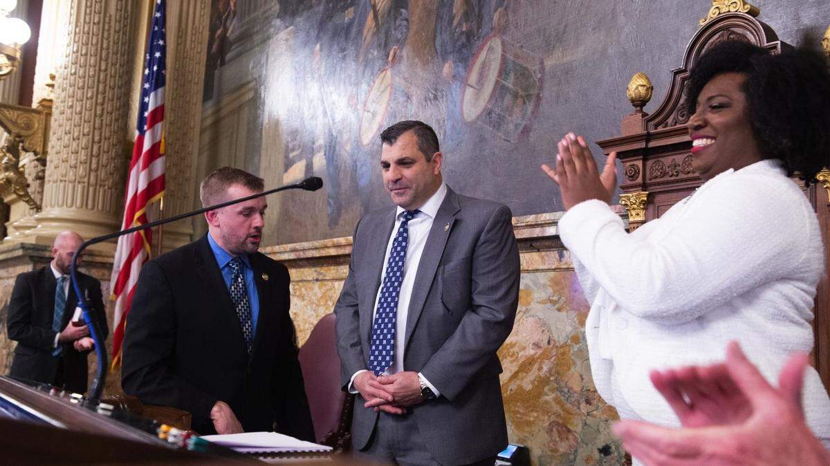 State Rep. Mark Rozzi after being selected speaker of the Pennsylvania House.
