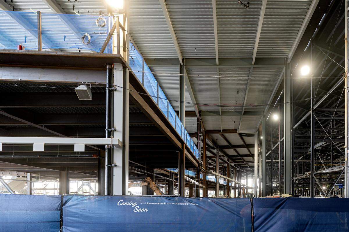 Construction on the west side of Beaver Stadium on Friday, Aug. 29, 2025.  