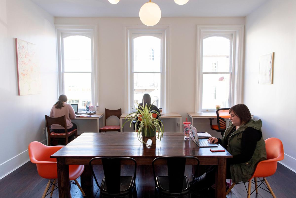 Owner of Studio 1795 Ellen Matis works in the new space on Monday, Jan. 6, 2020, on Allegheny Street in Bellefonte.