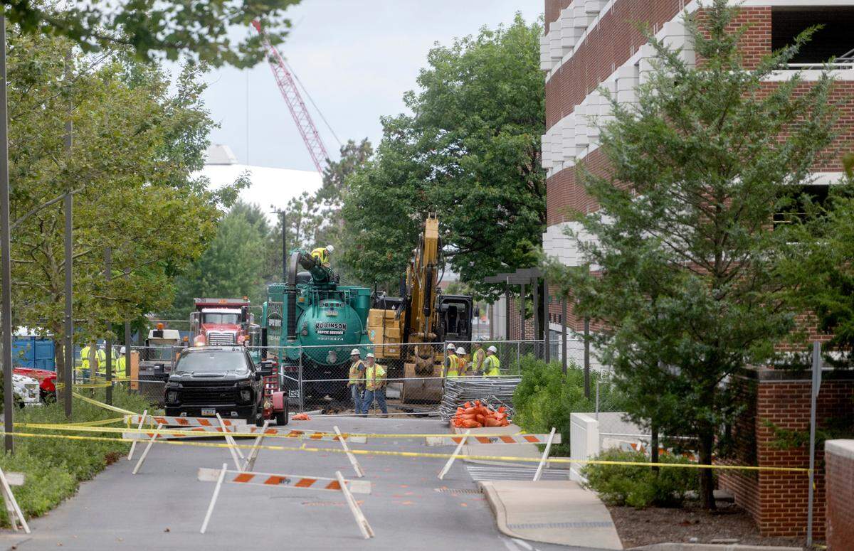 Eisenhower Road on the Penn State campus was closed on Thursday, Aug. 17, 2023. 