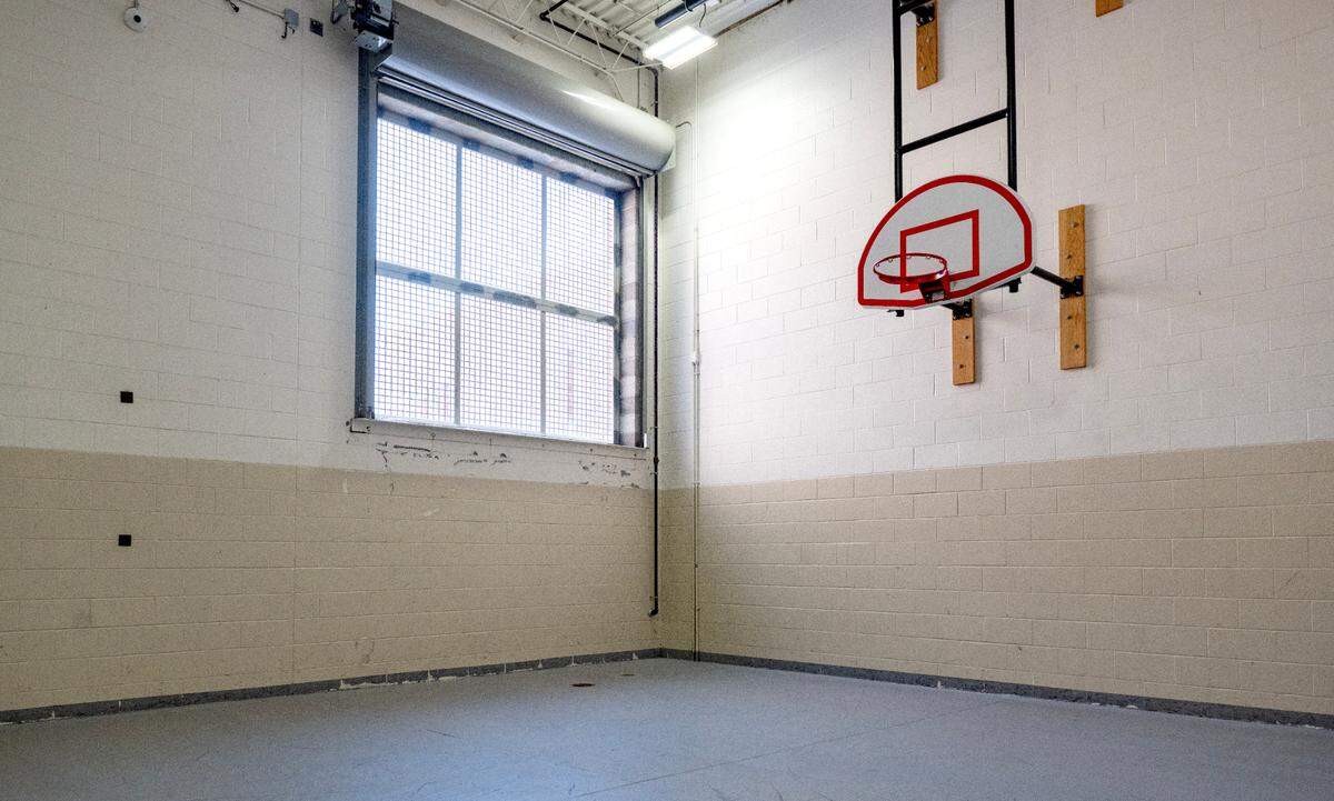 Sunlight and fresh air comes through windows into one of the outdoor recreation yards at the Centre County Correctional Facility on Wednesday, Jan. 22, 2025.