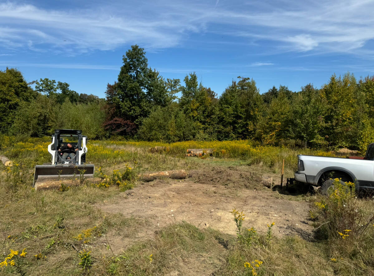 A movie set recently used to film “Deadlock” is located on 32 acres of land in Rush Township that was formerly a driving range.