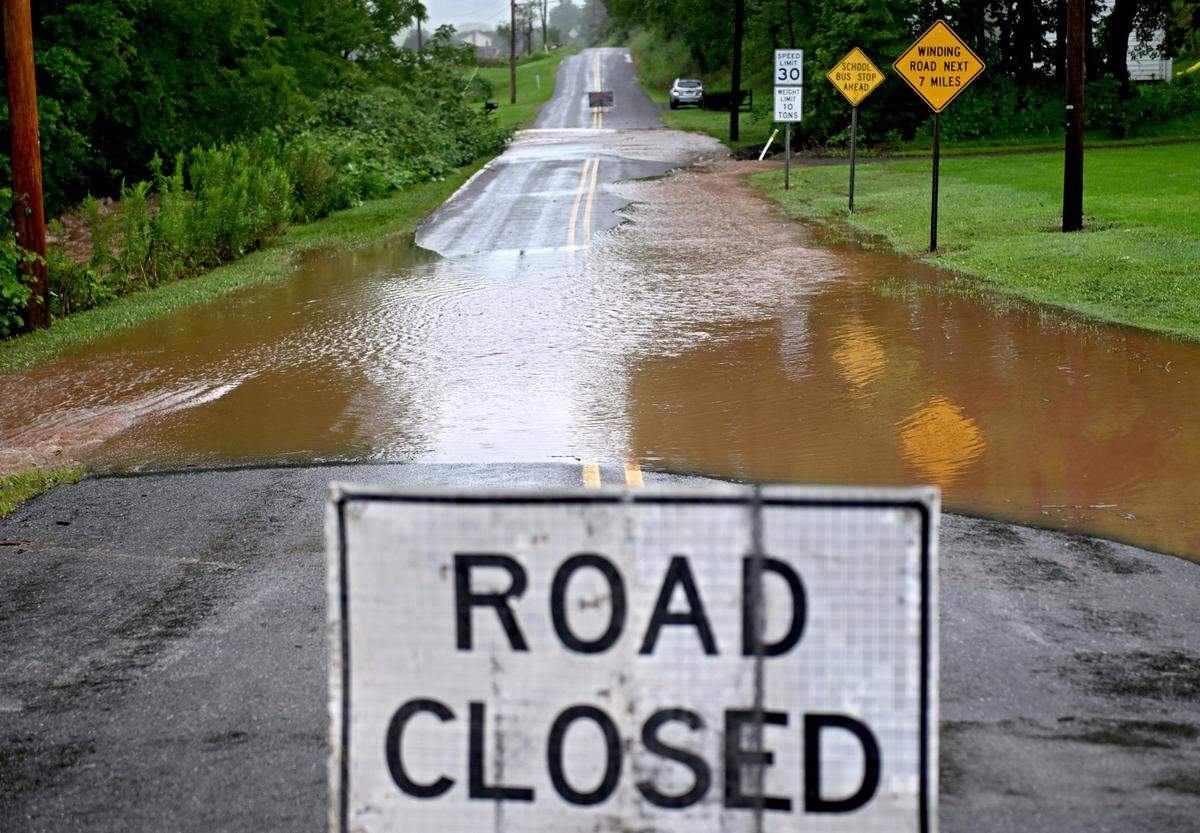 Bush Hollow Road and Chestnut Grove Road were closed due to water on the roadway on Friday, August. 9, 2024.