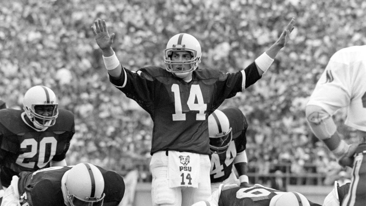 Penn State quarterback Todd Blackledge guided Penn State to its first national championship in the 1983 Sugar Bowl, won the Davey O’Brien Award and came in sixth in the Heisman voting.
