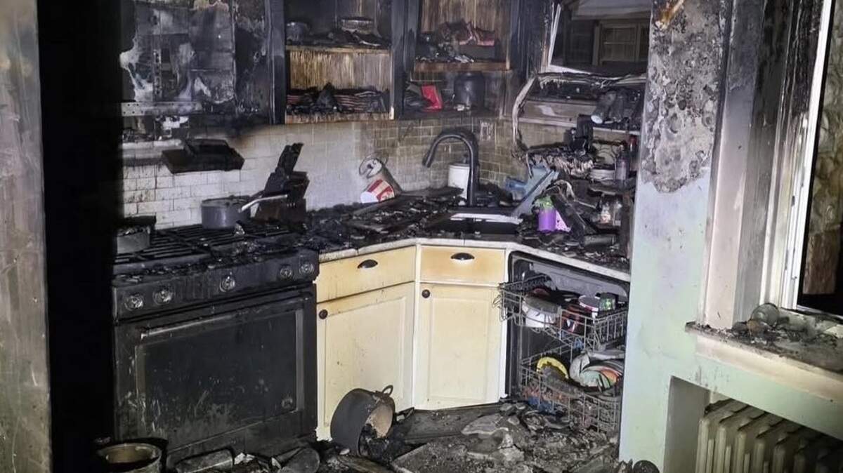 This photo shows some of the damage caused by the fire along the 1200 block of Old Boalsburg Road.