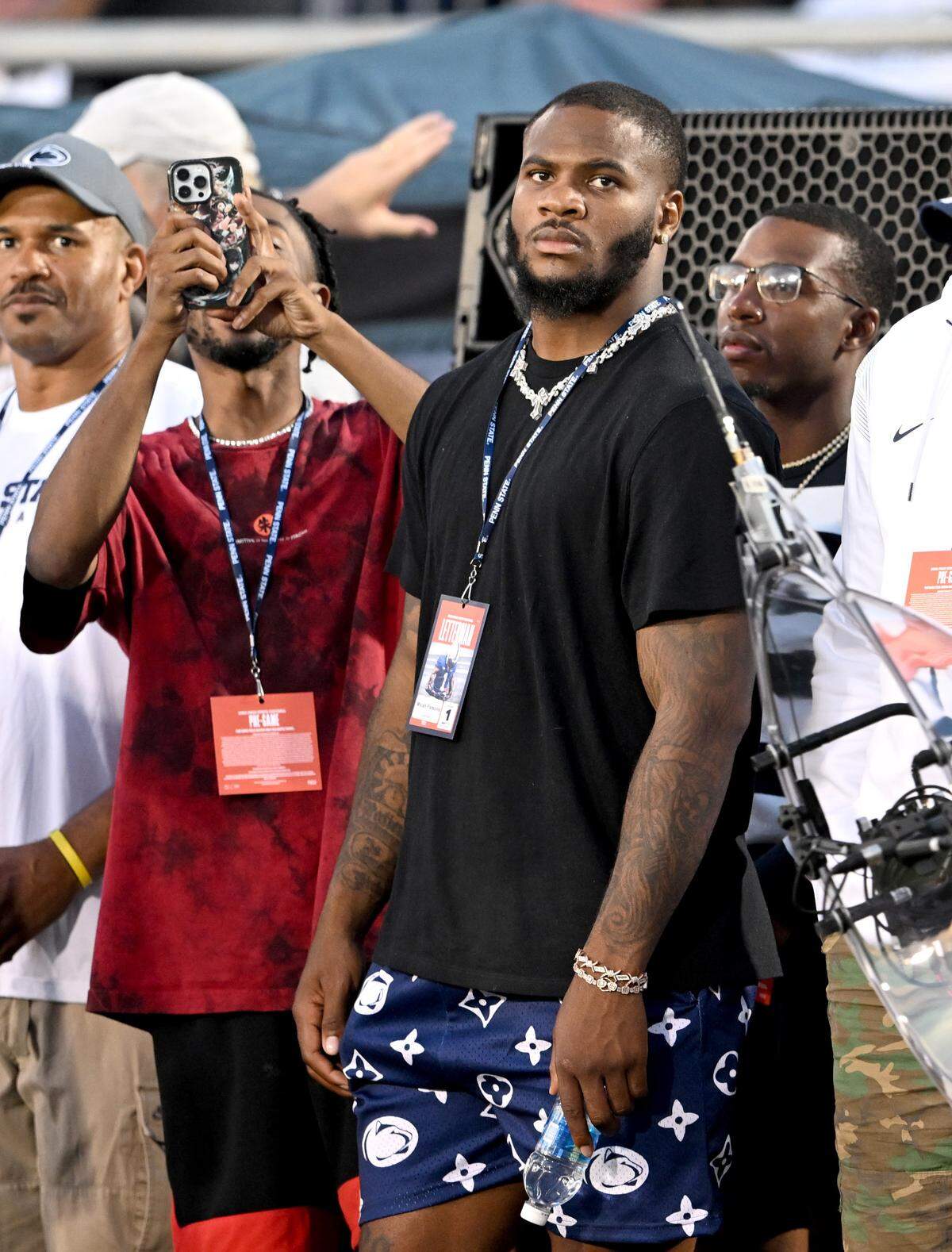 Former Penn State football player and current Dallas Cowboy Micah Parsons on the sidelines at Beaver Stadium during the game against West Virginia on Saturday, Sept. 2, 2023.