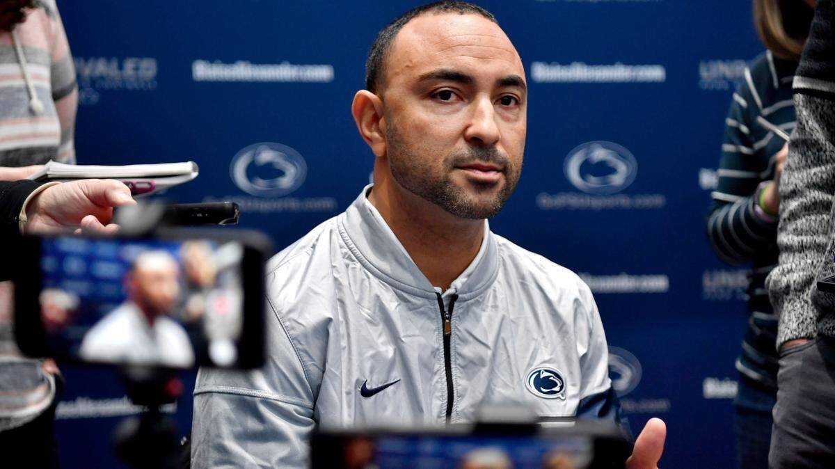 Penn State football wide receiver coach Taylor Stubblefield, pictured in January 2020, has left the program.