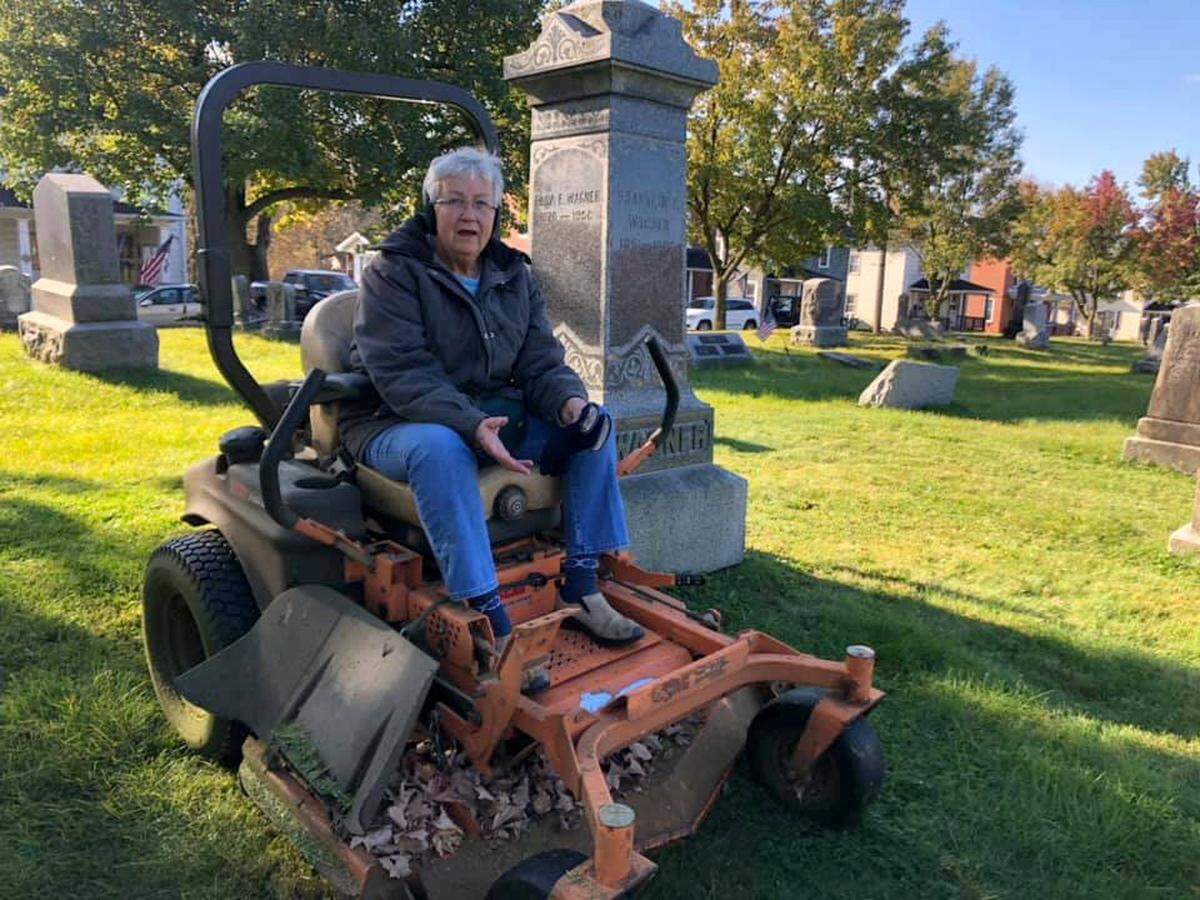 Vicky Benner regularly volunteers to mow Union Cemetery in Bellefonte.