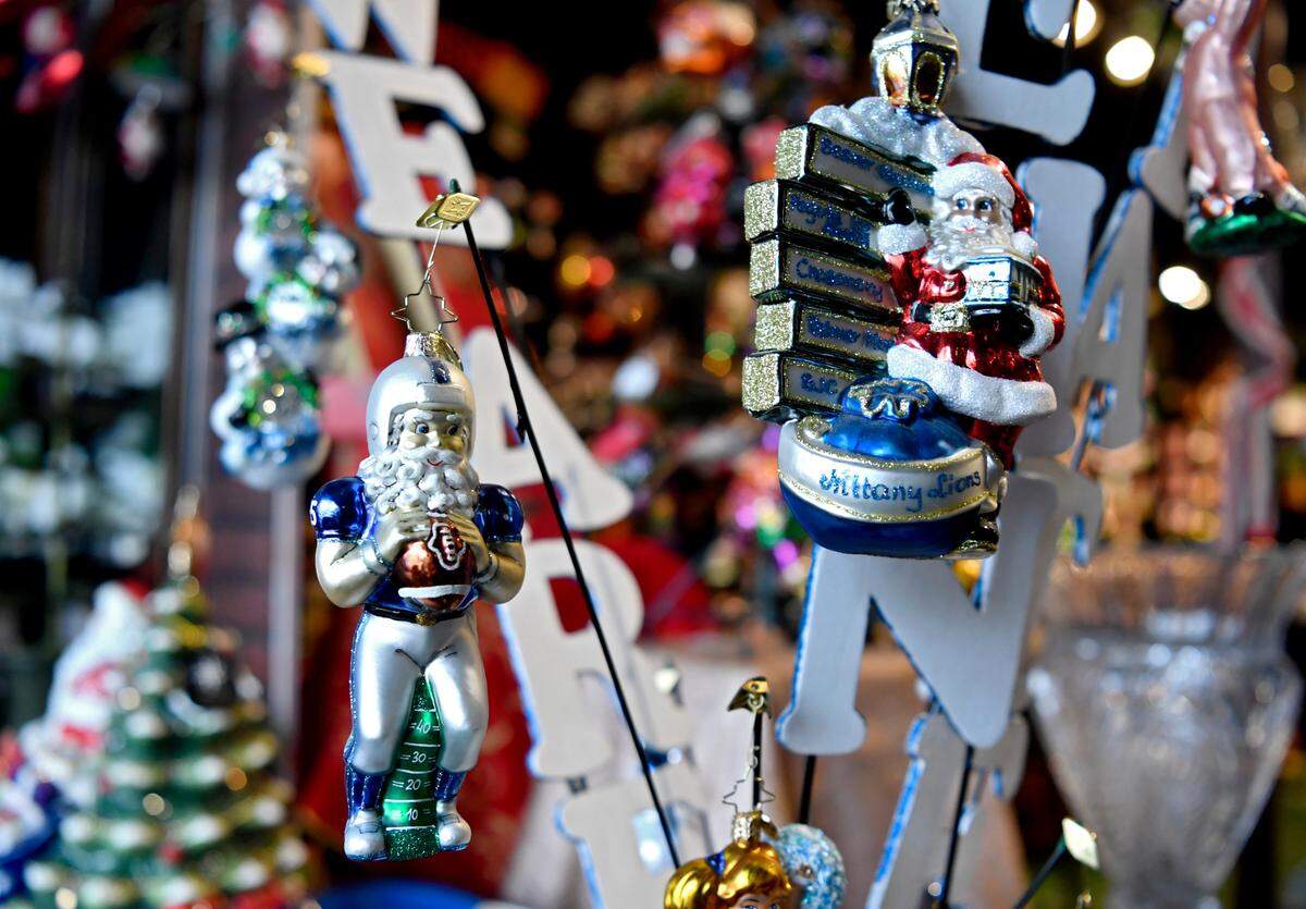 Penn State themed ornaments on display at George’s Floral Boutique on Thursday, Jan. 7, 2021.
