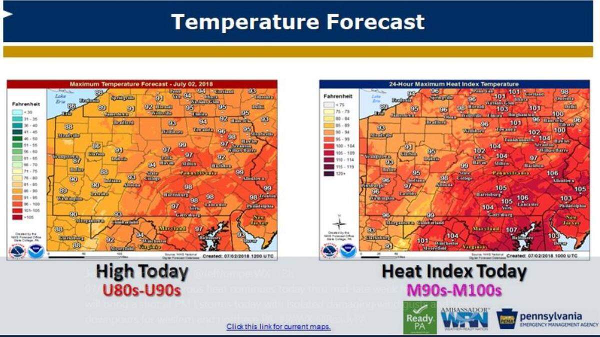 The heat advisory for southern Centre County has been extended for a third day, as one heat-related death has been reported in Blair County.