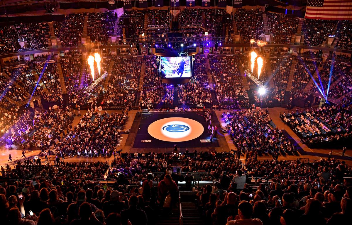 Penn State wrestling fans filled the Bryce Jordan Center for the match against Ohio State on Saturday, Feb. 15, 2020.