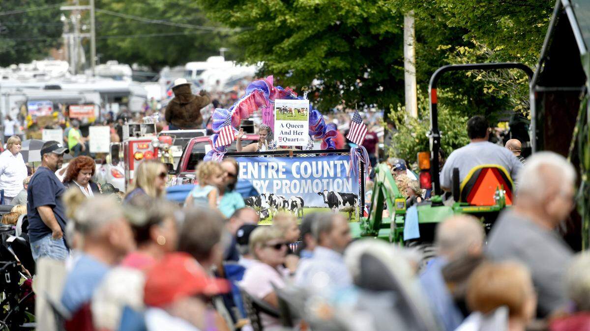 The Centre County Dairy quart go down the parade route at the Centre County Grange Encampment and Fair in August 2017.