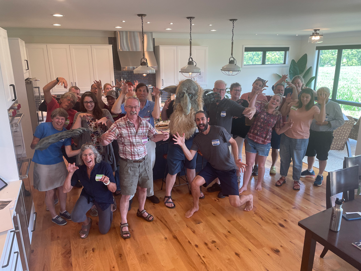 Spud Marshall and a number of troll statue supporters at Marshall’s recent “Potluck Brainstorm” event.
