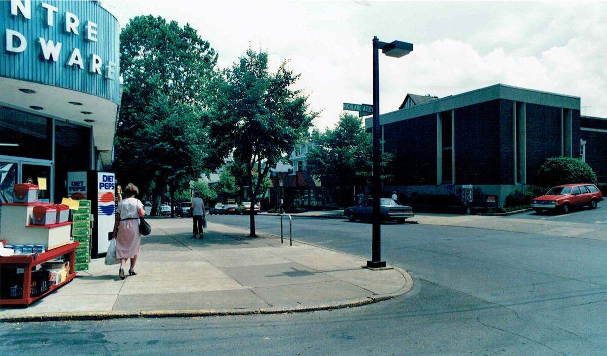 The Hardware store on the corner of Highland Alley and Allen Street in downtown State College in July 1990.