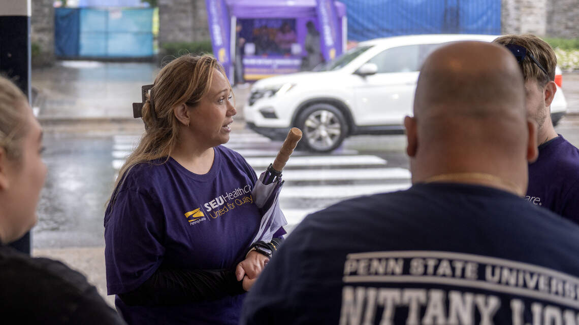 Mount Nittany union workers rally in State College during Penn State move-in weekend