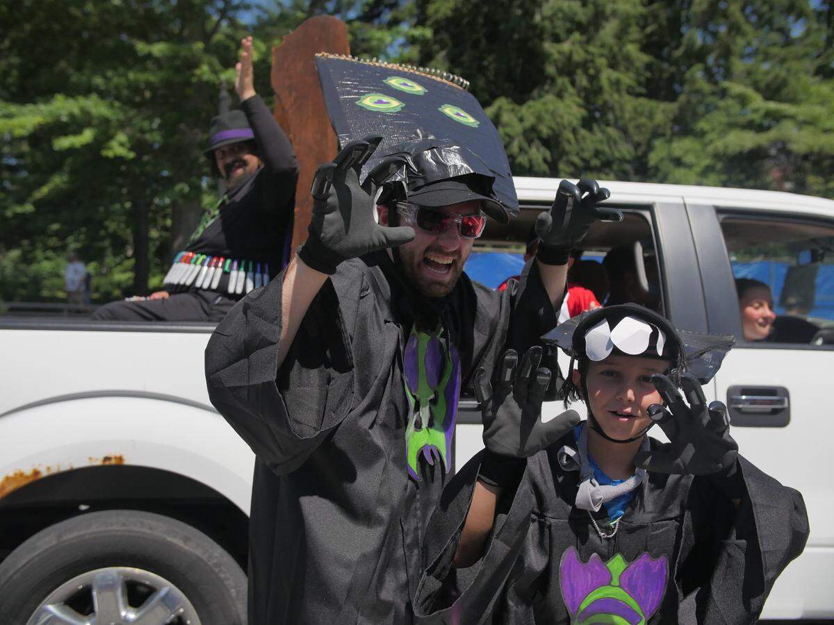 Damian Cabrera, aka Monster D (top left) with his monster minions at Central PA’s 4th Fest.