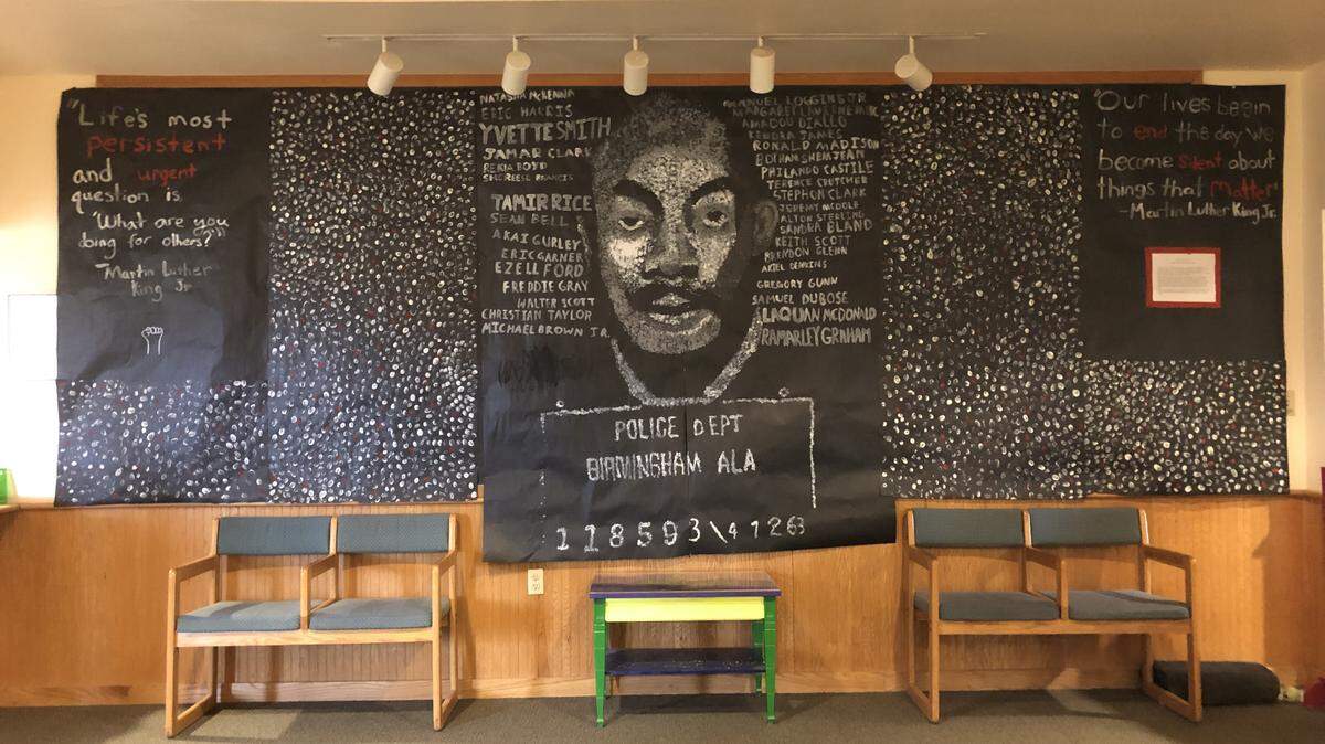 The State College Friends School is attempting to raise money through a GoFundMe campaign to help digitize and make permanent its “Until All of Us Are Free” mural.