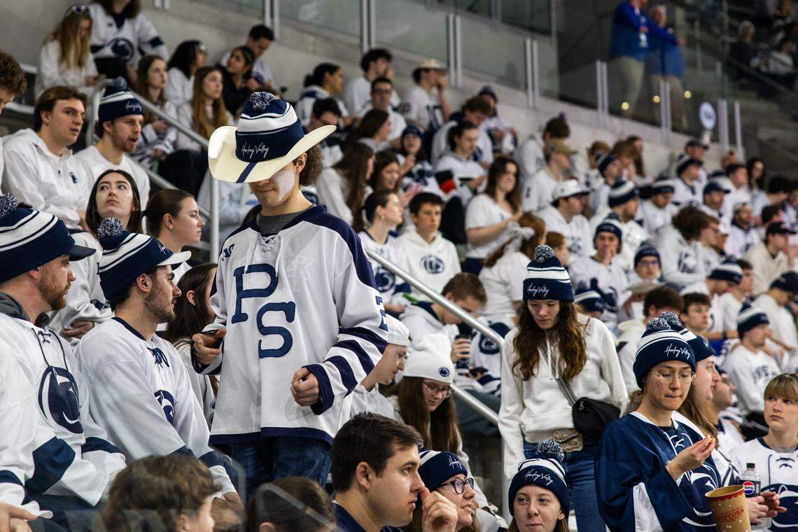 The Roar Zone is seen at the Penn State men’s hockey game against Wisconsin on Friday, March 6, 2026. The Badgers beat the Nittany Lions 5-2.