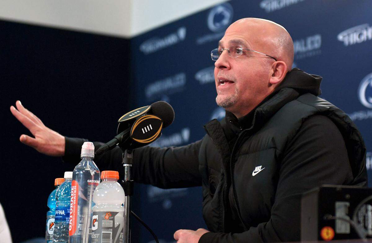 Penn State football coach James Franklin talks the college football transfer portal during a press conference on Monday, Dec. 16, 2024.