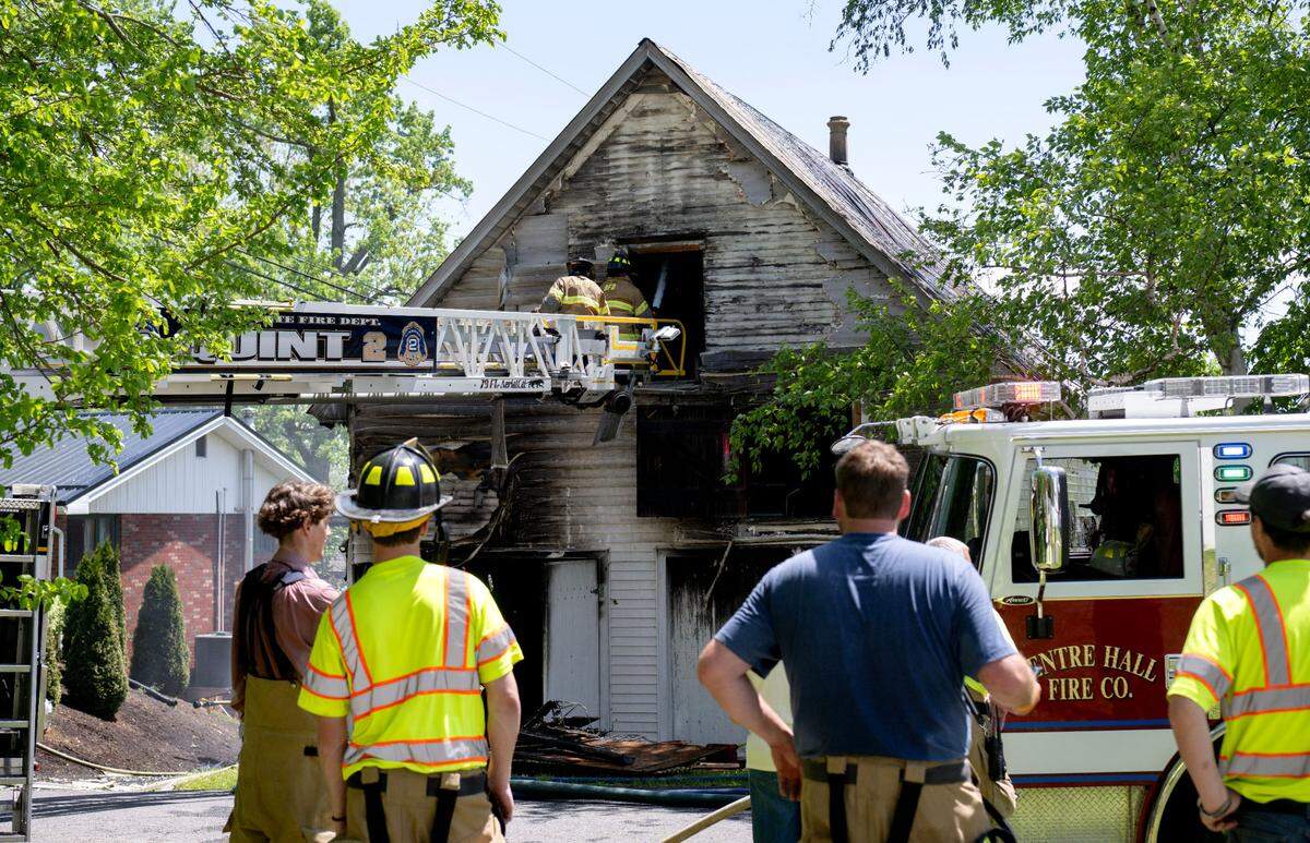 Emergency crews respond to fire on the 100 block of East Potter Street in Centre Hall on Wednesday, May 8, 2024.