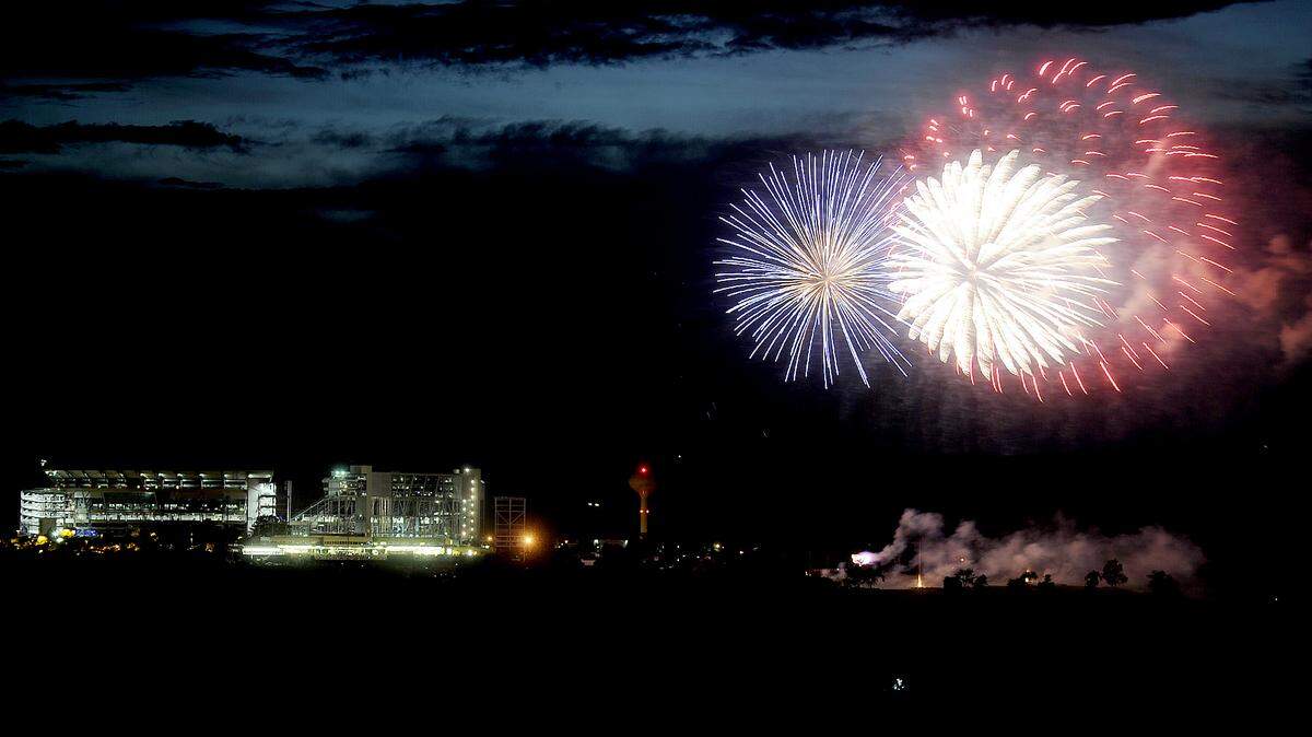 Fireworks light up the sky and Beaver Stadium during the Central Pennsylvania 4th Fest on Thursday, July 4, 2013.  