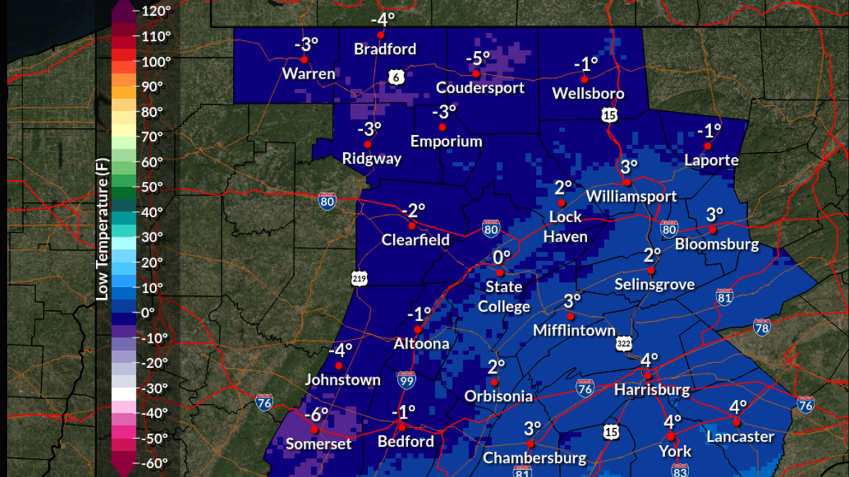 The National Weather Service State College has issued a cold weather advisory for parts of central Pennsylvania, including southern Centre County.