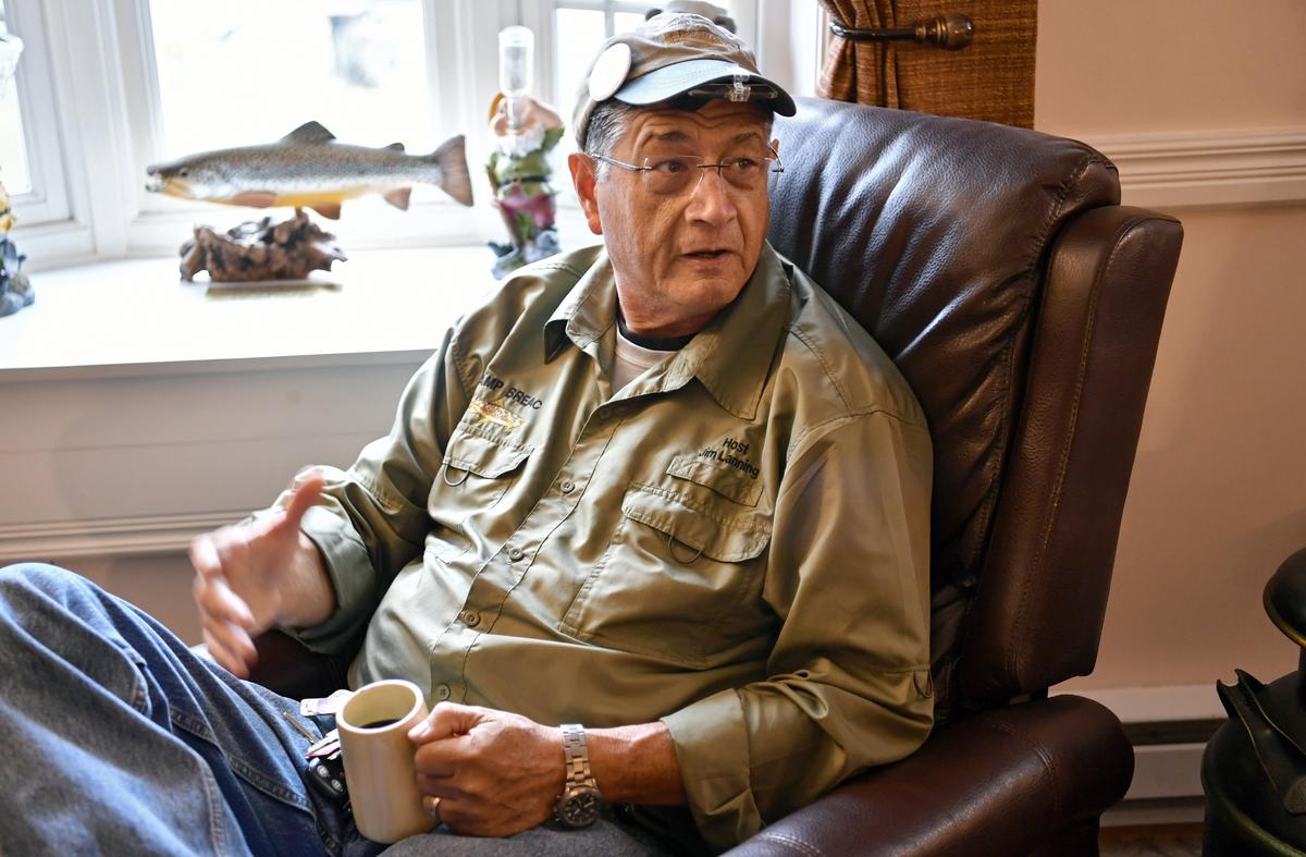 Jim Lanning, chairman of the Veterans Service Program through the Trout Unlimited Spring Creek Chapter, talks about the organization Thursday at the Spring Creek House.