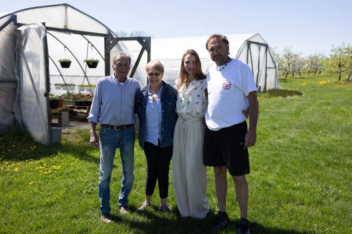 The Harner family is pictured from left: Dan Harner, Pam Harner, Stephanie Harner and Chris Harner at Harner Farm on Monday, April 28, 2025.
