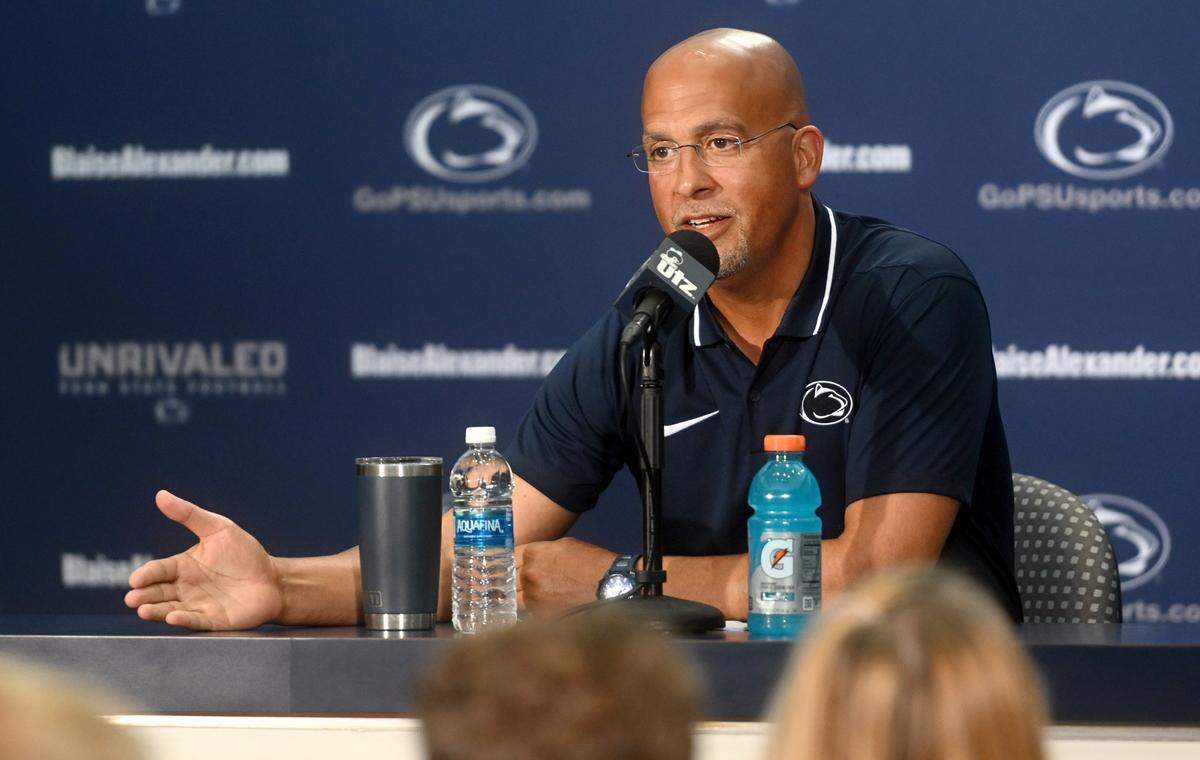 Penn State football coach James Franklin talks about changes to the transfer portal during media day on Sunday, Aug. 6, 2023.