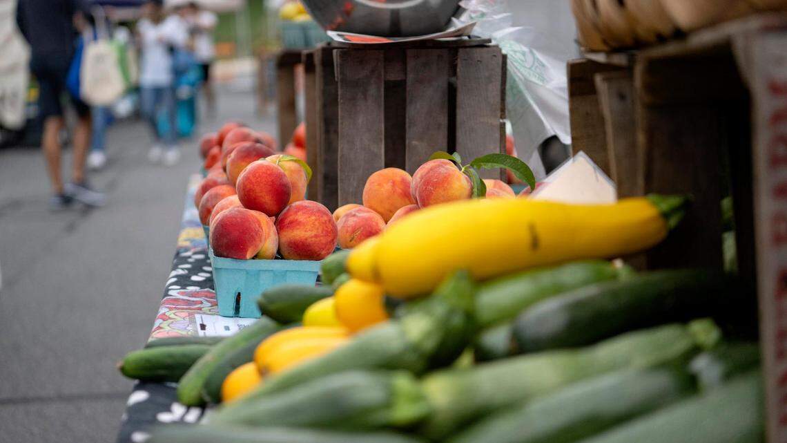 Fresh produce from Harner Farm at the Downtown State College Farmers Market is pictured on Friday, July 29, 2022.  