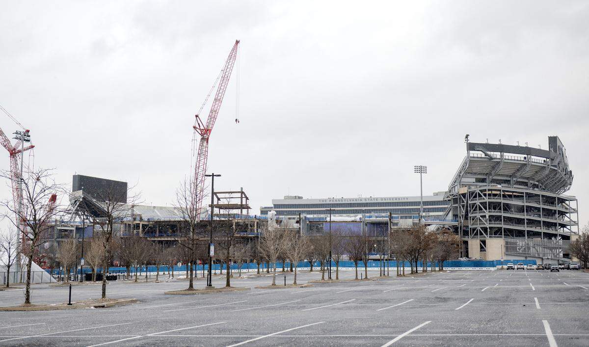 Construction on the west side of Beaver Stadium is pictured on Wednesday, Dec. 31, 2025.  