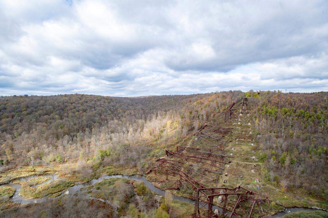 The view from the pedestrian skywalk observation area in October 2018.