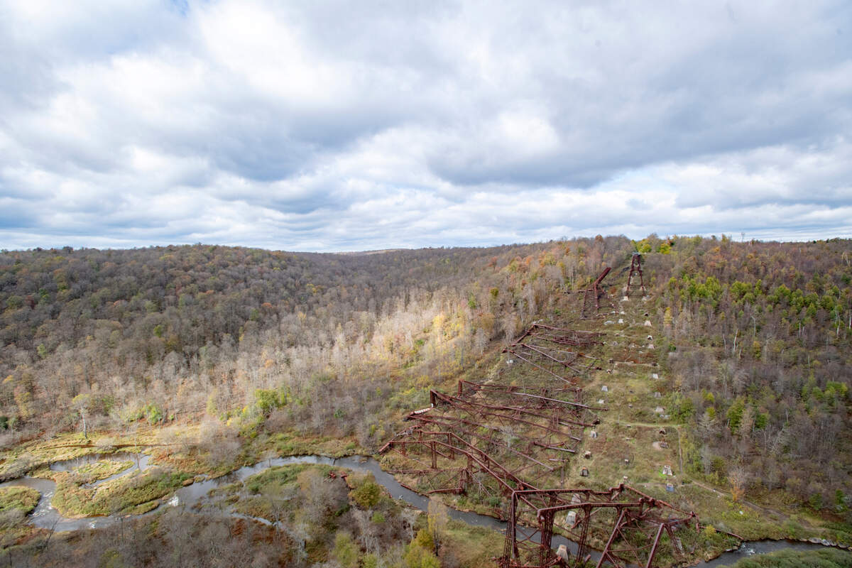 The view from the pedestrian skywalk observation area in October 2018.