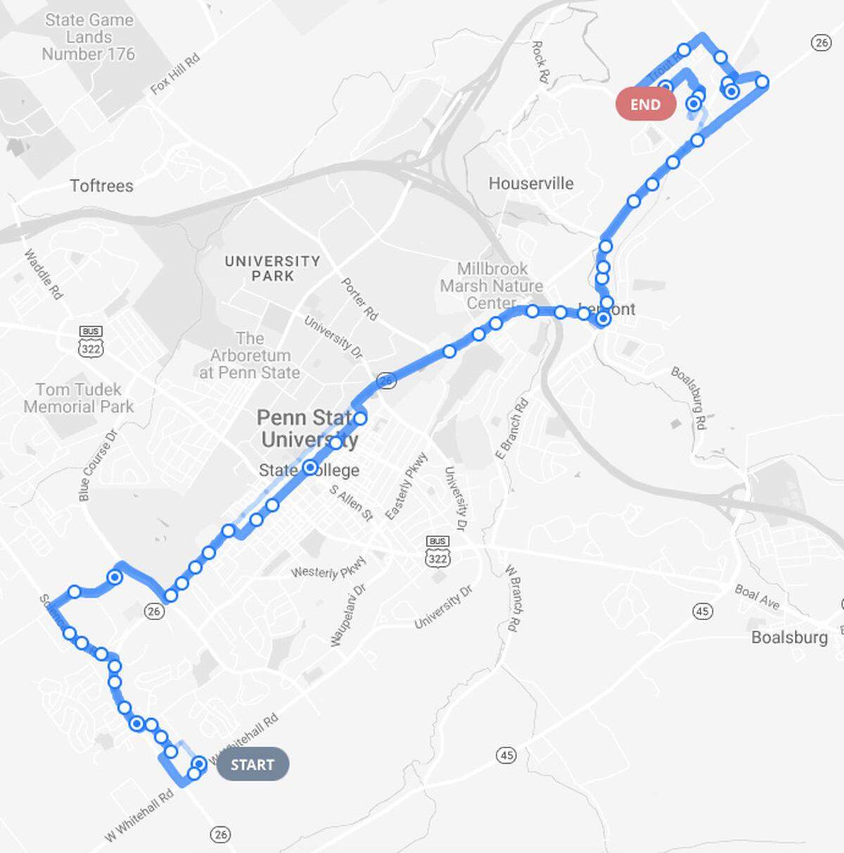 The College Avenue Connector will provide service between the Nittany Mall and the CATA office while making stops along College Avenue and Beaver Avenue.