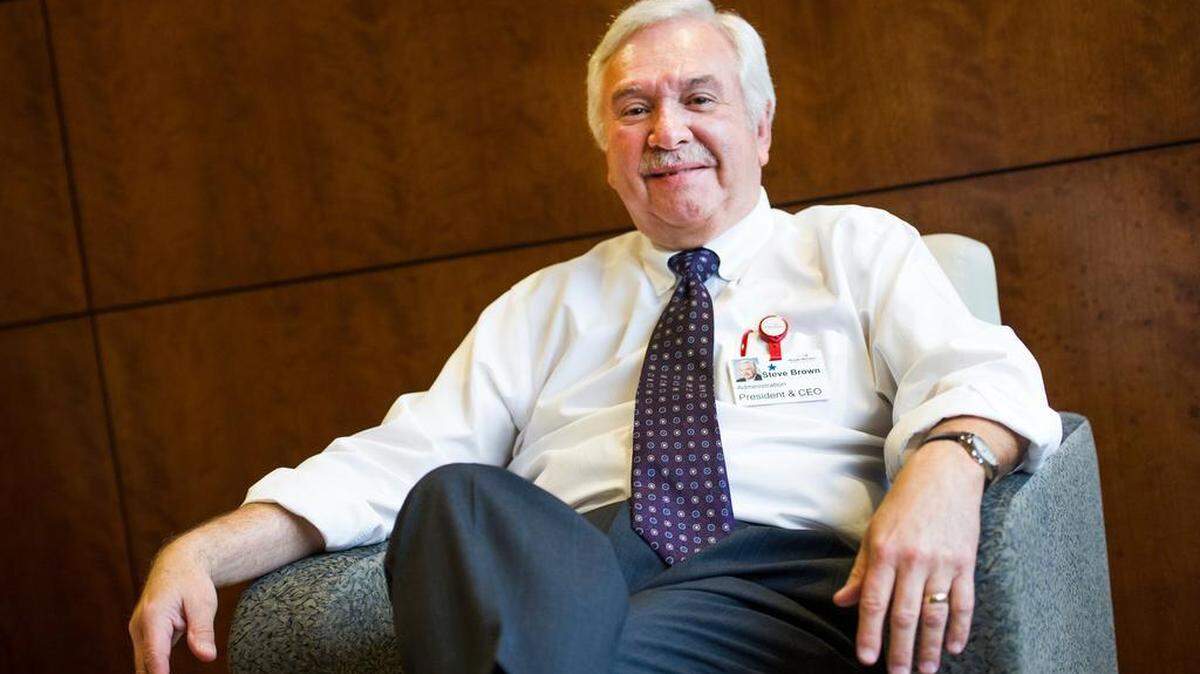Steve Brown, president and CEO of Mt. Nittany Health, poses for a photo at the hospital on Thursday.
