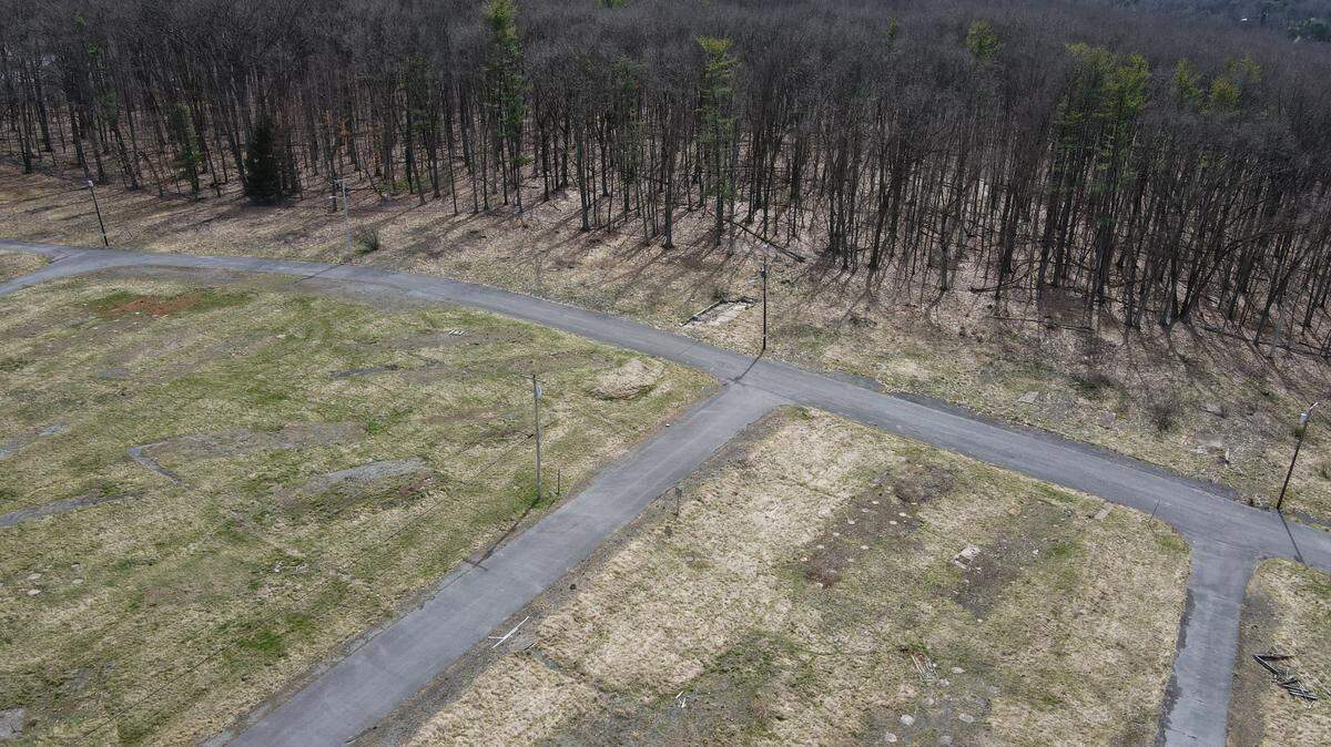 Thompson Woods Preserve is pictured in 2021 next to a future student housing development.