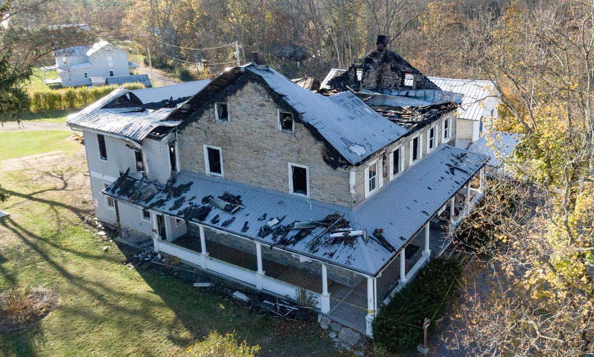The fire damage at the historic Woodward Inn on Monday, Oct. 27, 2025.